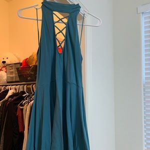 Strapless short teal EXPRESS dress